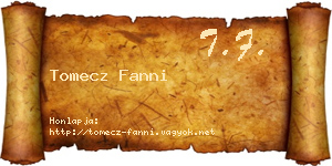 Tomecz Fanni névjegykártya