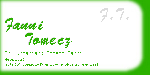 fanni tomecz business card